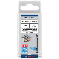Bosch Accessories 2608597594 HSS oboustranný vrták 5 mm Celková délka 62 mm broušený válcová stopka 10 ks