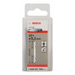 Bosch Accessories 2608597595 HSS oboustranný vrták 5.1 mm Celková délka 62 mm broušený válcová stopka 10 ks