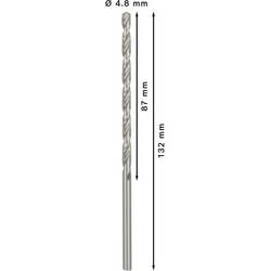 Bosch Accessories 2608596819 HSS kovový spirálový vrták 4.8 mm Celková délka 132 mm broušený DIN 340 válcová stopka 5 ks