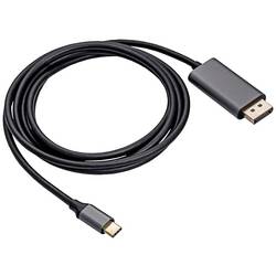 Akyga USB-C® kabel USB-C ® zástrčka, Konektor DisplayPort 1.80 m černá AK-AV-16 pozlacené kontakty Kabel USB-C