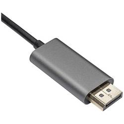Akyga USB-C® kabel USB-C ® zástrčka, Konektor DisplayPort 1.80 m černá AK-AV-16 pozlacené kontakty Kabel USB-C