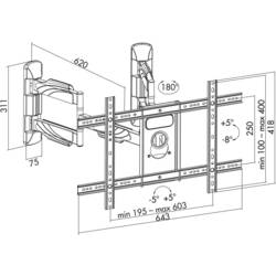LogiLink BP0047 TV držák do rohu 94,0 cm (37) - 177,8 cm (70) otočný, naklápěcí, nakláněcí