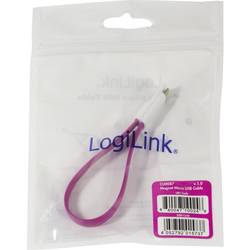 LogiLink USB kabel USB 2.0 USB-A zástrčka, USB Micro-B zástrčka 0.22 m růžová magnet na koncích kabelu CU0087