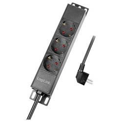 LogiLink PDU3B01 10 palec zásuvková lišta pro datové skříně hliníkový profil stříbrná, černá