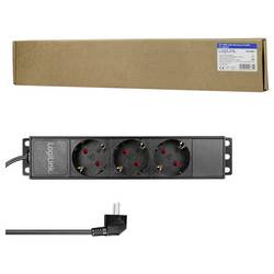 LogiLink PDU3B01 10 palec zásuvková lišta pro datové skříně hliníkový profil stříbrná, černá