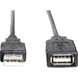Digitus USB kabel USB 2.0 USB-A zásuvka, USB-A zástrčka 15.00 m černá s USB, s prodlužovacím kabelem DA-73101