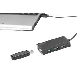 Digitus DA-70240-1 4 porty USB Hub s hliníkovým krytem černá