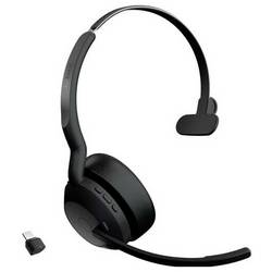 Jabra Evolve2 55 Link 380/390a MS Mono L Headset otevřená (On Ear) Bluetooth® mono černá Potlačení hluku, Redukce šumu mikrofonu headset, monofonní Počítače