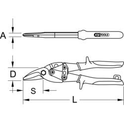 KS Tools 118.0052 Pákové nůžky na plech, pravořezné