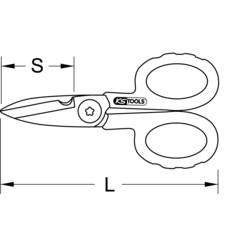 KS Tools 118.0013 univerzální nůžky 143 mm