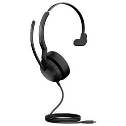 Jabra JABRA Evolve2 50 MS monaural USB-C Headset otevřená (On Ear) kabelová mono černá Potlačení hluku headset Počítače