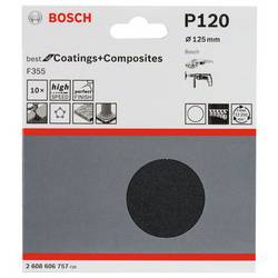 Bosch Accessories 2608606757 brusný papír pro brusné kotouče bez otvorů Zrnitost 120 (Ø) 125 mm 10 ks