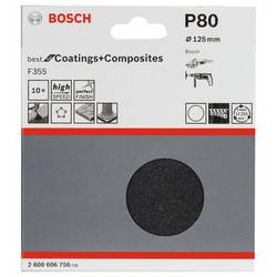 Bosch Accessories 2608606756 brusný papír pro brusné kotouče bez otvorů Zrnitost 80 (Ø) 125 mm 10 ks