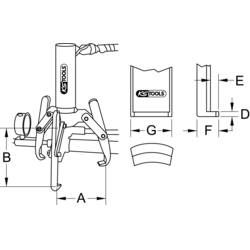 KS Tools 640.0310 Stahovák Upínací rozsah 350 mm Počet háčků 3