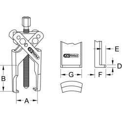 KS Tools 620.5302 Stahovák Upínací rozsah 15 - 140 mm Počet háčků 2