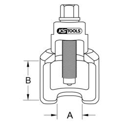 KS Tools 460.0475 Stahovák kulových kloubů Upínací rozsah 32 mm