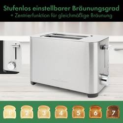 Profi Cook PC-TA 1251 topinkovač s funkcí ohřívání pečiva nerezová ocel
