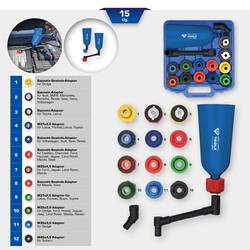 Brilliant Tools BT711110 Sada trychtýřových olejových hlavic Master s otočným zahnutým ramenem, 15 ks