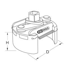 KS Tools 700.5008 Univerzální klíč k olejovému filtru 104-150 mm