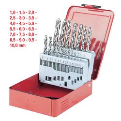 KS Tools 330.2610 3302610 HSS-G sada spirálových vrtáku do kovu 1 mm, 1.5 mm, 2 mm, 2.5 mm, 3 mm, 3.5 mm, 4 mm, 4.5 mm, 5 mm, 5.5 mm, 6 mm, 6.5 mm, 7 mm, 7.5