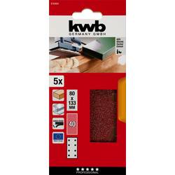 kwb 818404 brusný papír Zrnitost 40 (d x š) 133 mm x 80 mm 5 ks