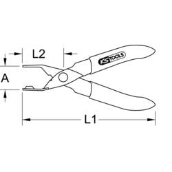 KS Tools 115.1093 kleště pro montáž potrubí palivového filtru 120.0 mm 1 ks