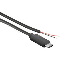 Joy-it K-1473 Napájecí kabel Raspberry Pi®, Arduino, Banana Pi, Cubieboard [1x USB-C® zástrčka - 1x kabel s otevřenými konci] 1.00 m černá
