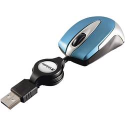Verbatim Go Mini myš USB optická Karibik modrá 3 tlačítko 1000 dpi s kabelovým vozíkem