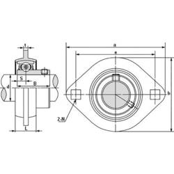 HTB SBPFL 206 přírubové ložisko ocelový plech Ø otvoru 30 mm Rozestup děr 90.5 mm