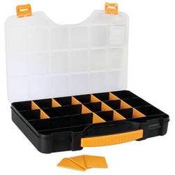 Velleman OMR18 krabička na malé součástky (d x š x v) 415 x 286 x 61 mm přihrádek: 18 Box Obsah 1 ks