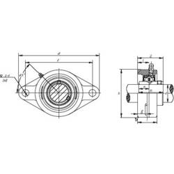 HTB UCFL 207 přírubové ložisko šedá litina Ø otvoru 35 mm Rozestup děr 130 mm