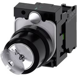 Siemens 3SU11004BF111BA0 3SU1100-4BF11-1BA0 klíčový spínač plastový přední prstenec simulované kolečko černá, šedá 1 x 90 ° na klíč 1 ks