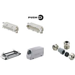 RockStar&reg; HDC kits-Heavy Duty Connectors, Kit, HE, Size: 8, Poles: 24, PUSH IN spring connection, 500 V, 16 A, diecast aluminium, PG