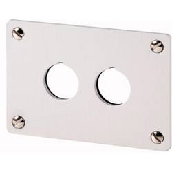 Eaton M22-E2 216543 vestavný rámeček 2 instalační pozice (Ø x v) 22 mm x 72 mm nouzové STOP šedá 1 ks Piece