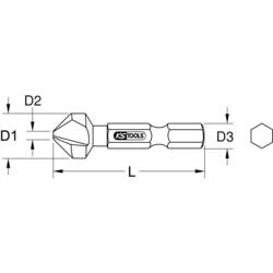 KS Tools 3360327 336.0327 záhlubník 8.3 mm ocel TiN válcová stopka 1 ks