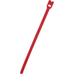 FASTECH® kabelový manažer na suchý zip ke spojování háčková a flaušová část (d x š) 200 mm x 7 mm červená 100 ks
