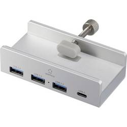 Renkforce RF-6690354 USB Hub 3 + 1 port USB-A, USB-C® USB 3.1 Gen1 5 GBit/s s hliníkovým krytem stříbrná RF-ACHB-350