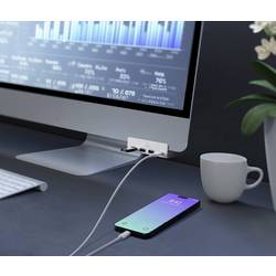 Renkforce RF-6690354 USB Hub 3 + 1 port USB-A, USB-C® USB 3.1 Gen1 5 GBit/s s hliníkovým krytem stříbrná RF-ACHB-350