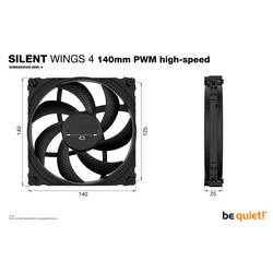 BeQuiet be quiet! Silent Wings 4 - Gehäuselüfter - PWM High-Speed PC větrák s krytem černá (š x v x h) 140 x 25 x 140 mm