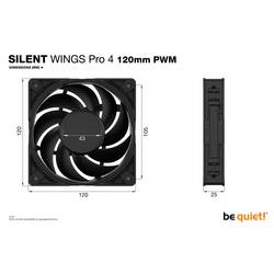 BeQuiet be quiet! Silent Wings Pro 4 PWM - Gehäuselüfter PC větrák s krytem černá (š x v x h) 120 x 25 x 120 mm