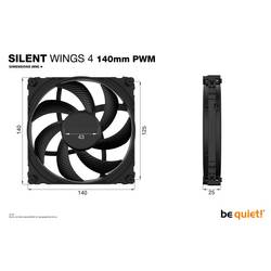 BeQuiet SILENT WINGS 4 PC větrák s krytem černá (š x v x h) 140 x 25 x 140 mm