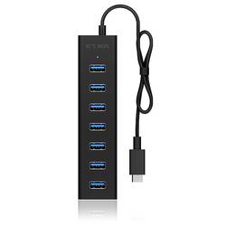 ICY BOX 60257 USB Hub 7 portů USB-A USB 3.0 5 GBit/s s konektorem USB C černá