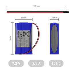 Ansmann 2S1P Akupack 2 x 18650 s kabelem Li-Ion 7.2 V 3500 mAh