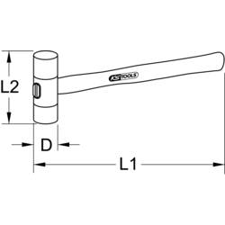 KS Tools 140.5212 Nylonové kladivo, 340 g