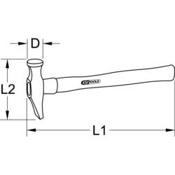 KS Tools 140.4003 Vyklepávací kladivo, 400 g.
