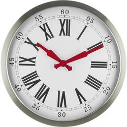 EUROTIME 56860-07 DCF nástěnné hodiny 40 cm , stříbrná, tiché hodiny (bez tikání)
