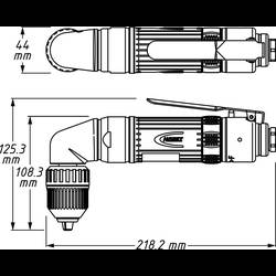 Hazet 9030N-5 Pneumatická úhlová vrtačka rychloupínací sklíčidlo 6.3 bar