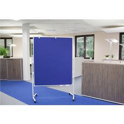 Maul moderační tabule (š x v) 120 cm x 150 cm textil bílá, modrá včetně odkládací misky, včetně držáku bloku, včetně koleček, oboustranně použitelné, nástěnka,