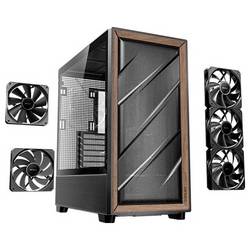 Antec FLUX midi tower PC skříň černá, dřevo