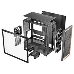 Antec FLUX midi tower PC skříň černá, dřevo